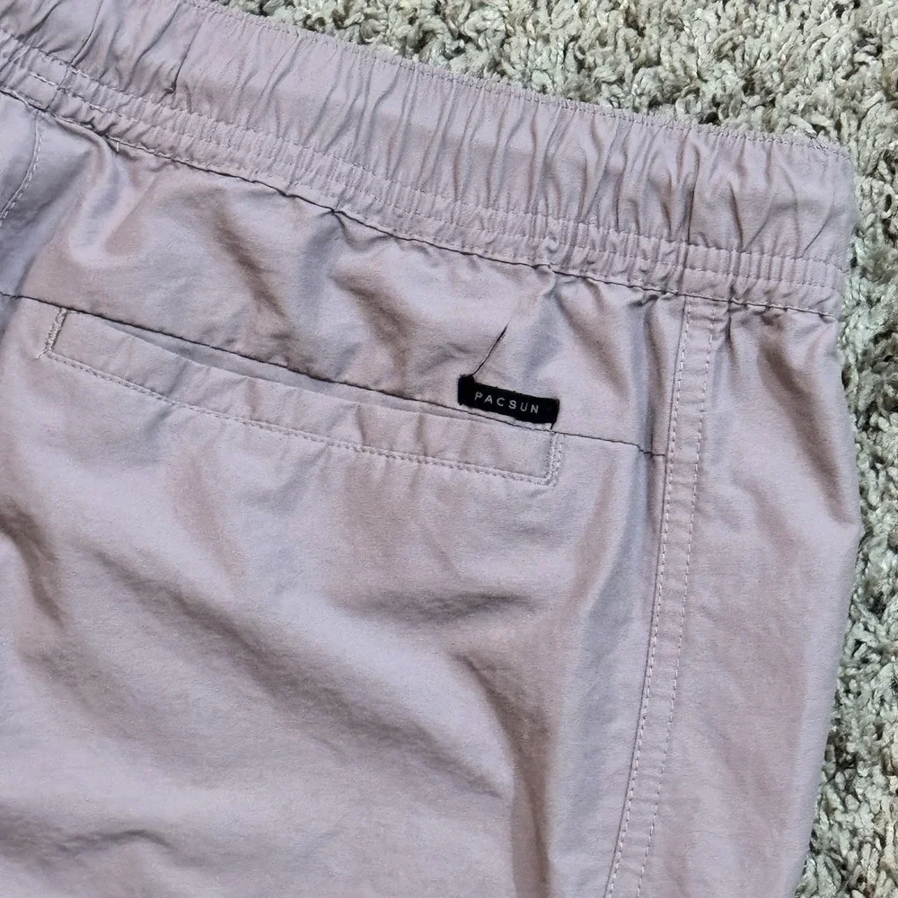PacSun Men's Relaxed Cargo Jogger Pants Large Mauve Elastic Waist Drawstring - Picture 8 of 14